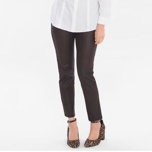 Chico's Faux Knit Suede Leggings Jegging Pants Double Espresso Brown 3R or 16